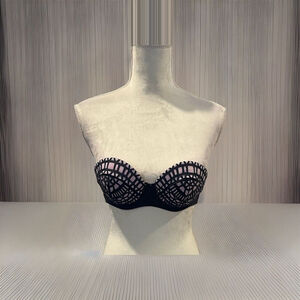 Women's Xhiliration Padded Bralette Bikini Top - Black And Pink - Size Xs